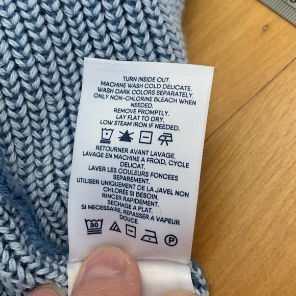 Land's End Drifter Shaker Blue Knit Open Front Cardigan Long Sleeve Women's XS - Picture 12 of 12